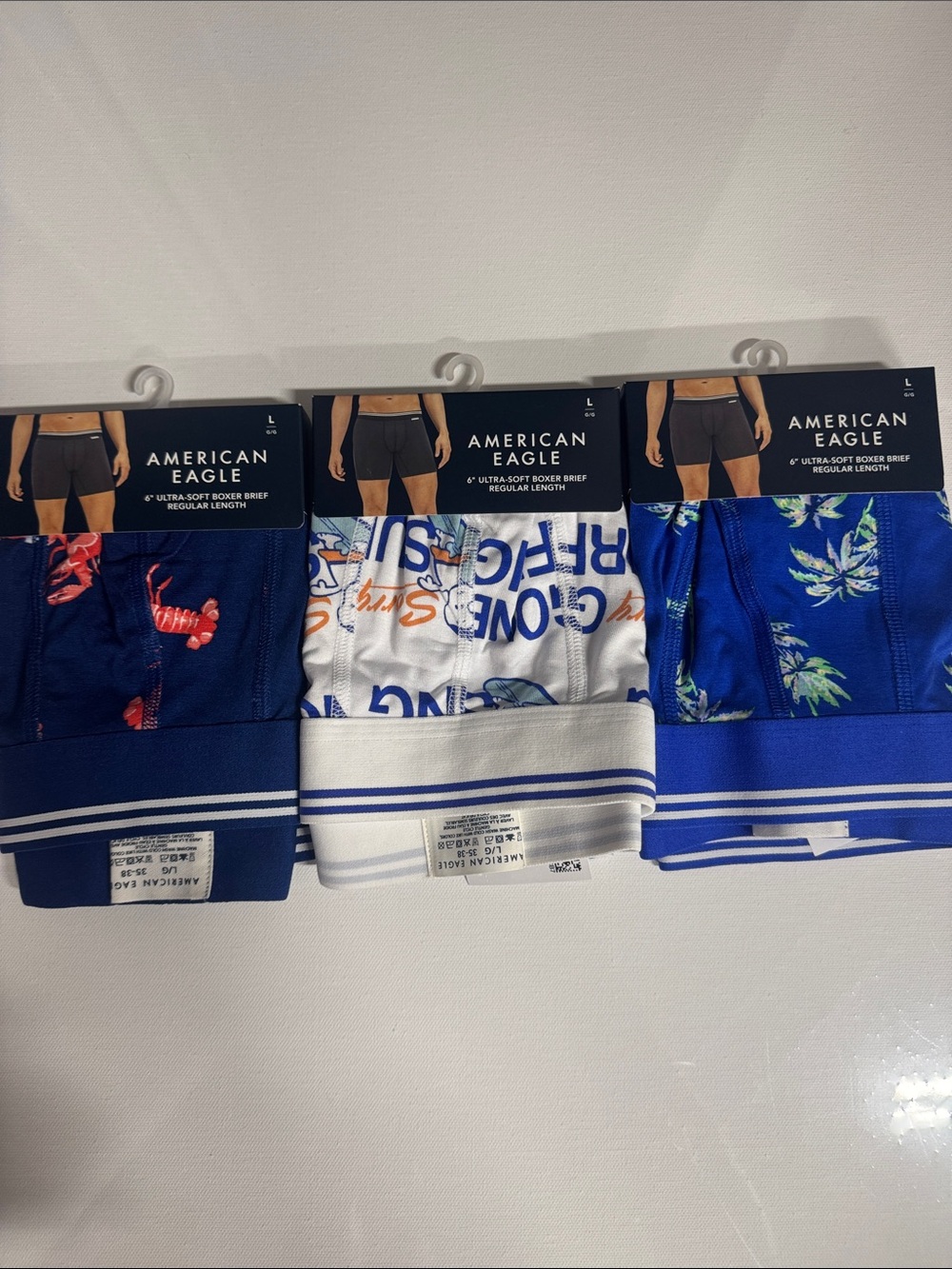 American Eagle Boxer Briefs Mens Large Ultra Soft Lot Of 3